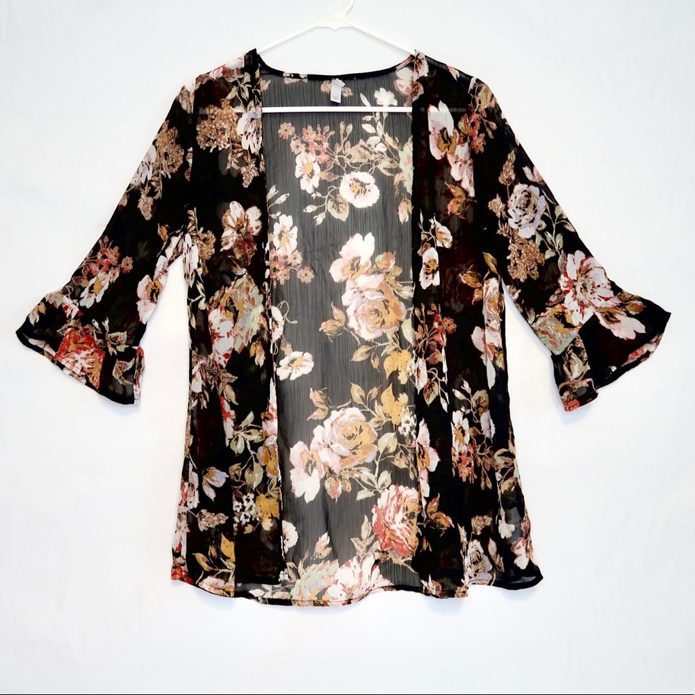 Sheer Floral Kimono